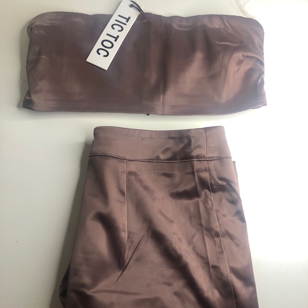 Satin biker set